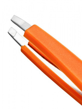 Пинцет для бровей со скошенным краем и силиконовой щеточкой Solomeya Eyebrow tweezer, 1 шт.